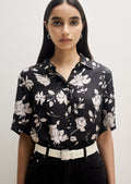 Monochrome Floral Cupro Shirt