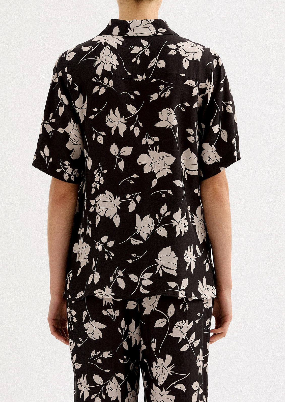 Monochrome Floral Cupro Shirt