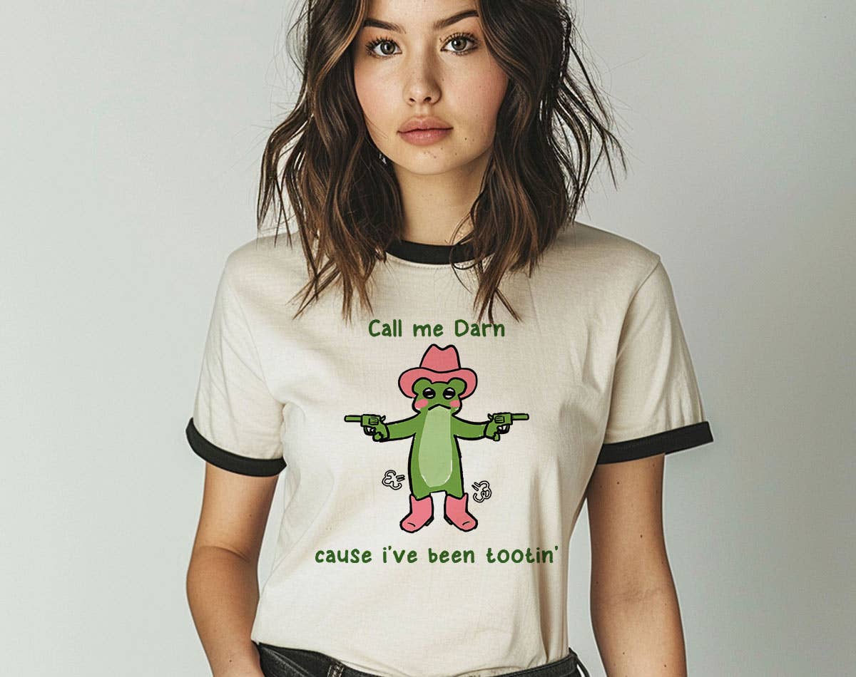 Call Me Darn Cause I've Been Tootin - Funny Cute Ringer Tee