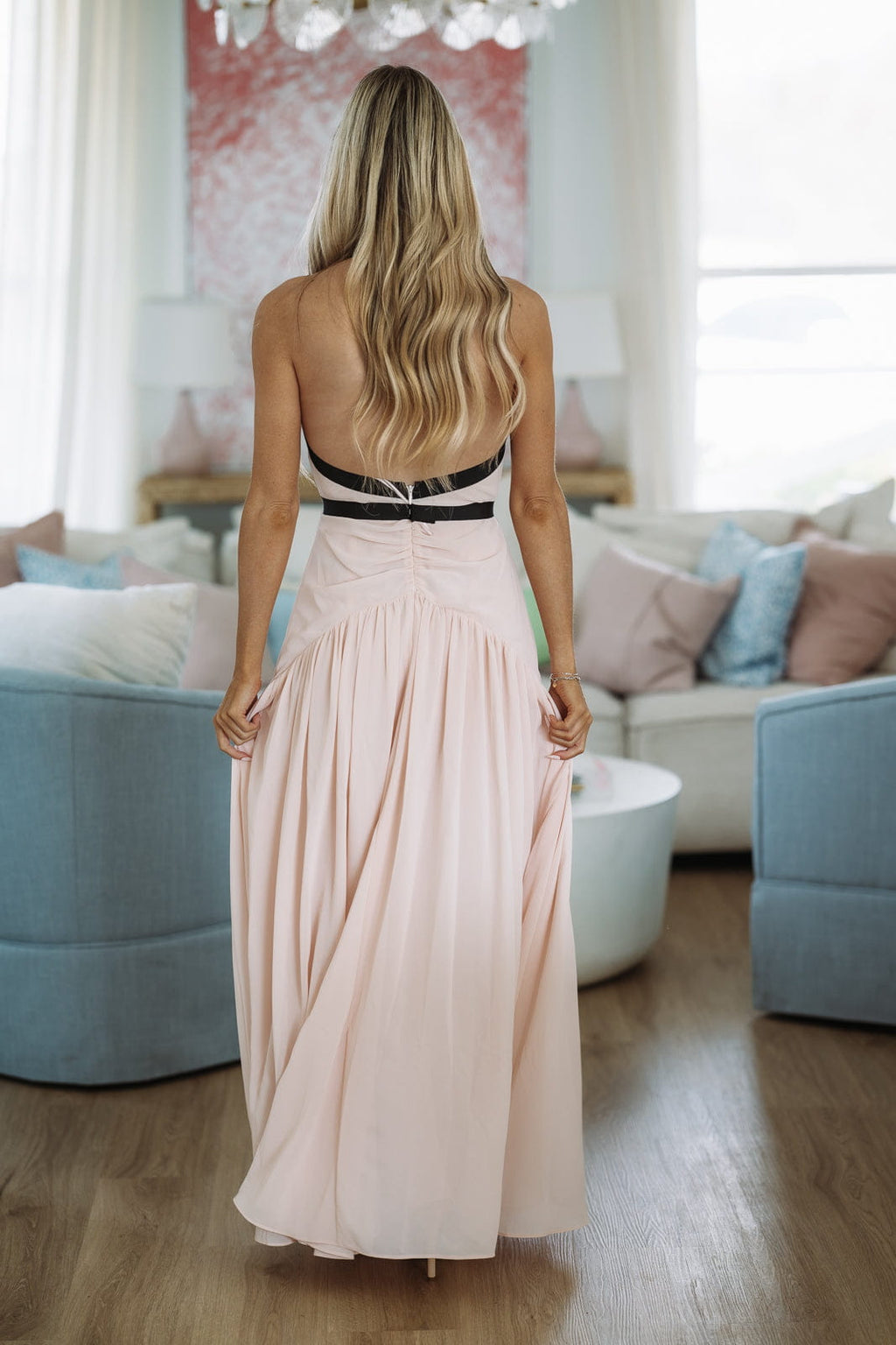 Lacey Romance Maxi Dress - Blush Pink