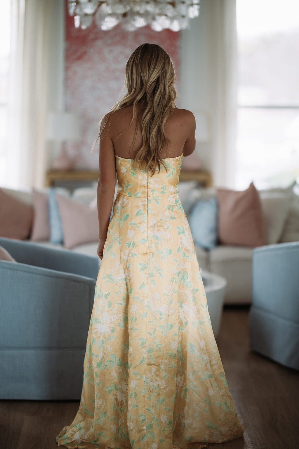 Honeyveil Maxi Dress - Yellow, Green and White