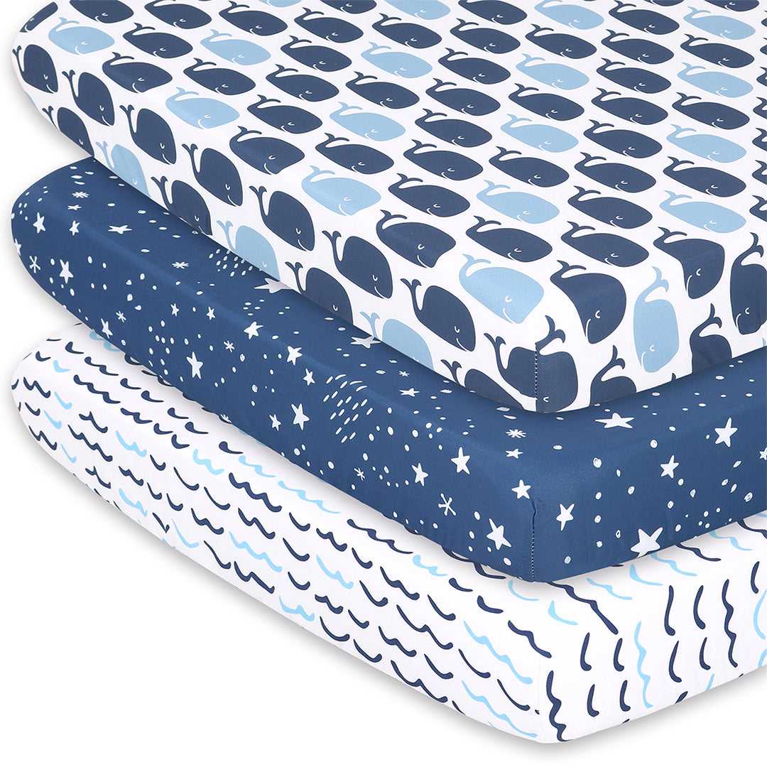 Nautical Playard Mini Crib Sheets, 3-Pack
