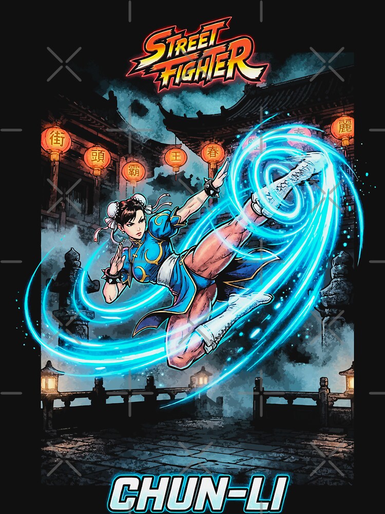 Street Fighter Retro 90s Chun-Li by Dark Days Design Unisex T-shirt, Sweatshirt, Hoodie, Long Sleeve Tee