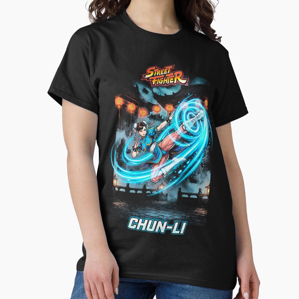 Street Fighter Retro 90s Chun-Li by Dark Days Design Unisex T-shirt, Sweatshirt, Hoodie, Long Sleeve Tee