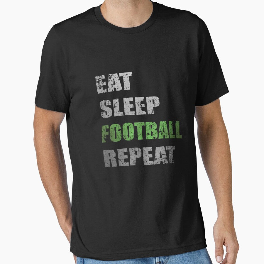 Eat Sleep Football Repeat by Otakso Unisex T-shirt, Sweatshirt, Hoodie, Long Sleeve Tee